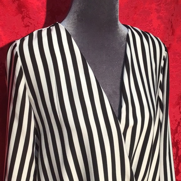 Worthington striped wrap blouse size medium - Picture 2 of 11